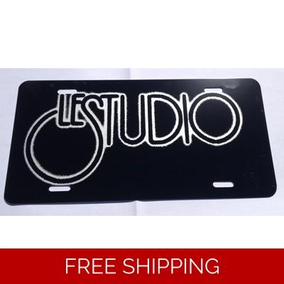 Le Studio License Plates Black Silver Logo FX